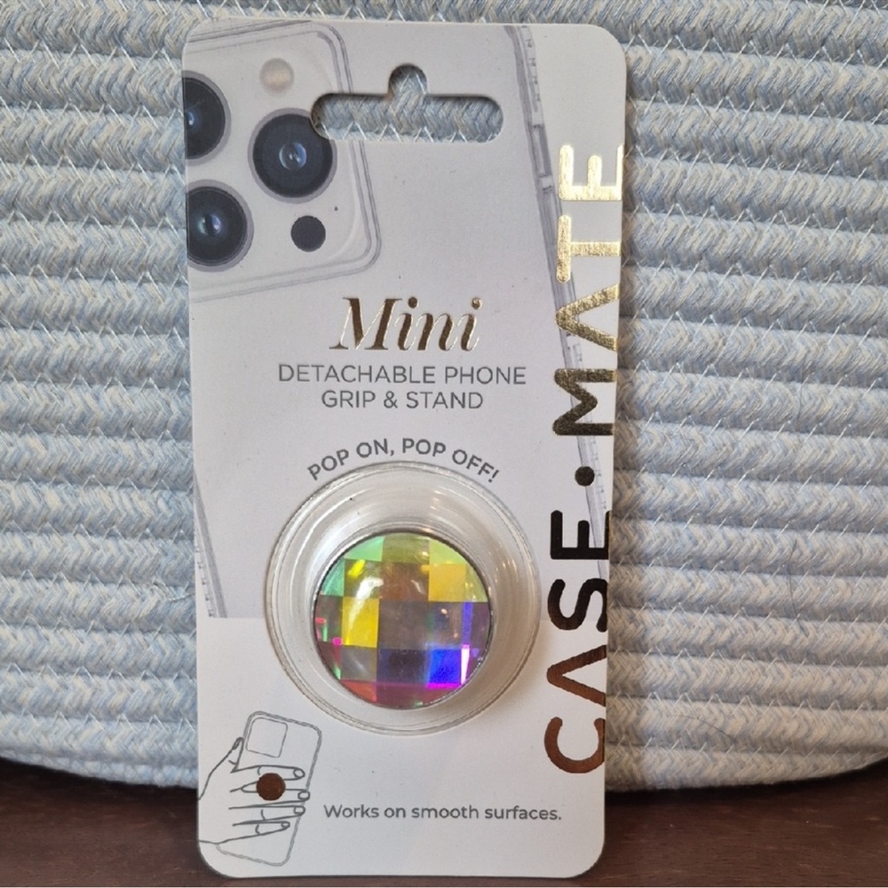 Case-Mate clear Phone Grip Or Stand with Holographic crystal Design